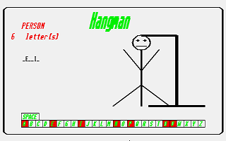 Hangman atari screenshot